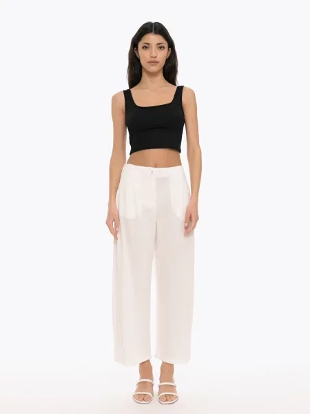 Pantaloni cutați Operator' alb