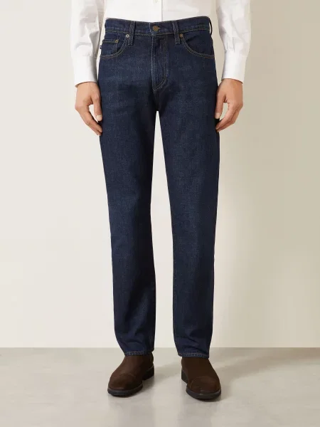 Ralph Lauren Purple Label Džíny Straight Fit dark indigo fialové