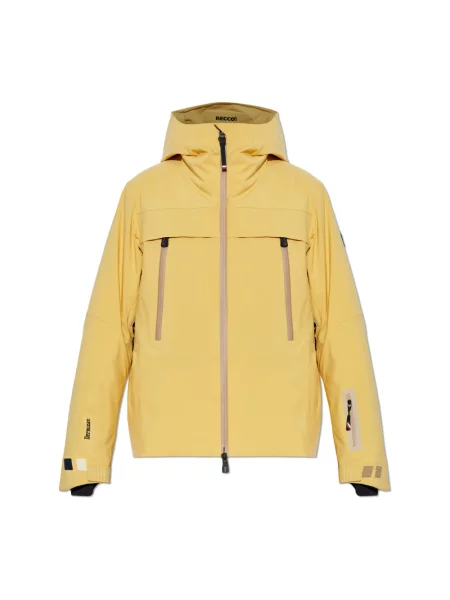 Lniana kurtka Moncler żółta