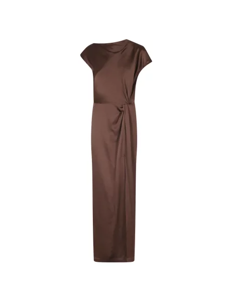 Rochie maxi Federica Tosi drapată maro