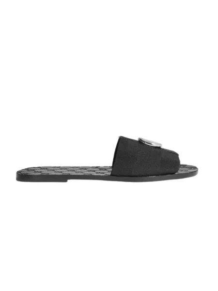 Klapki Gucci skórzane czarne