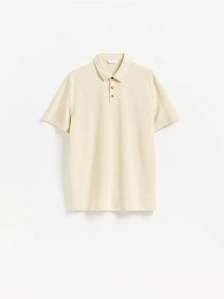 Reserved Tricou polo regular fit bej