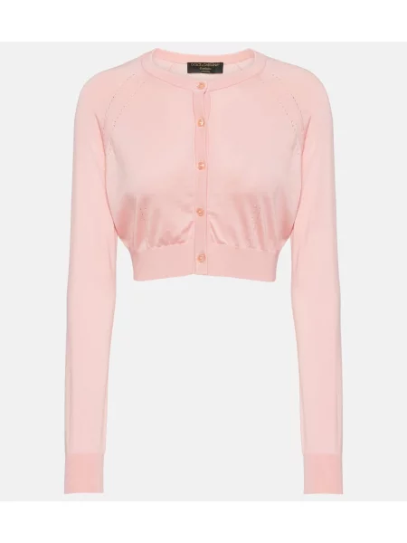 Cropp pantaloni Dolce&gabbana de mătase roz