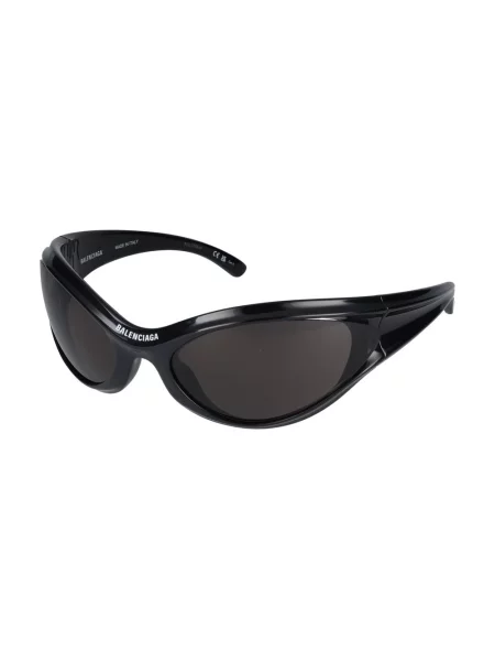 Lniane okulary przeciwsłoneczne Balenciaga czarne