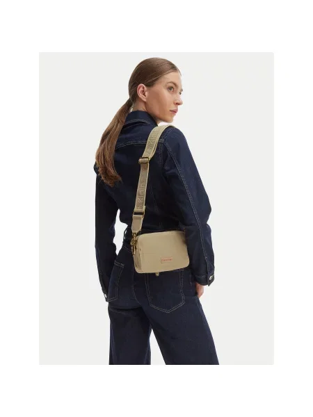 Calvin Klein Дамска чанта Webbing Strap Canvas Camera Bag бежов
