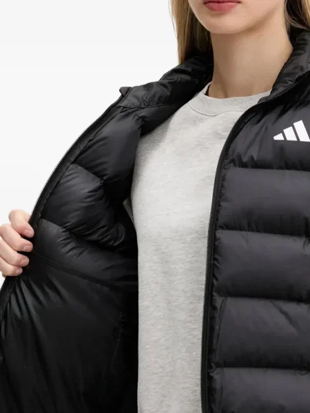 Pantaloni Adidas cu glugă cu dungi alergare negru