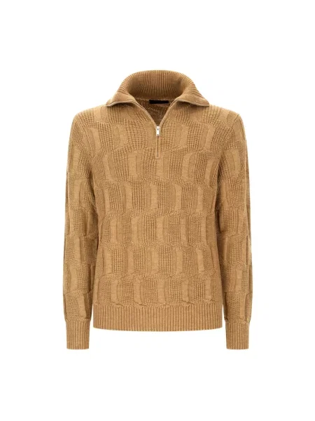 Sweter Zanone wełniany brązowy