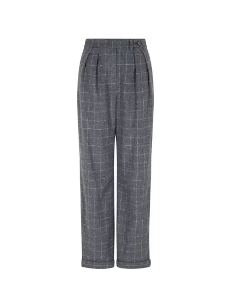 Pantaloni Emporio Armani în carouri de flanelă gri