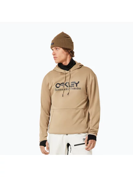 Bluza snowboardowa Oakley Rider Long Hoodie pebble zielona