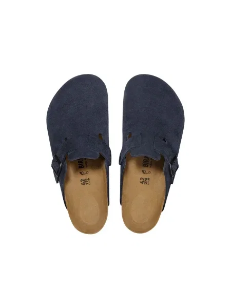 Birkenstock Mules încălțăminte Boston LEVE | narrow fit | piele întoarsă albastru