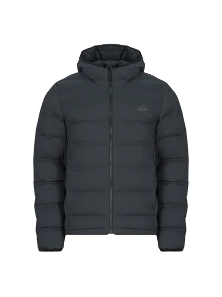 Geacă cu puf Adidas cu glugă stretch negru