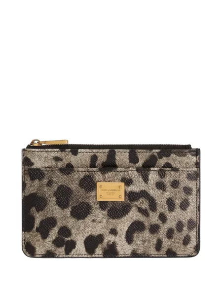 Portofel Dolce & Gabbana cu imagine cu model leopard maro
