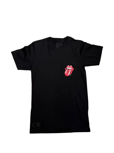 Tricou Chrome Hearts cu motiv cu inimi cu strasuri negru