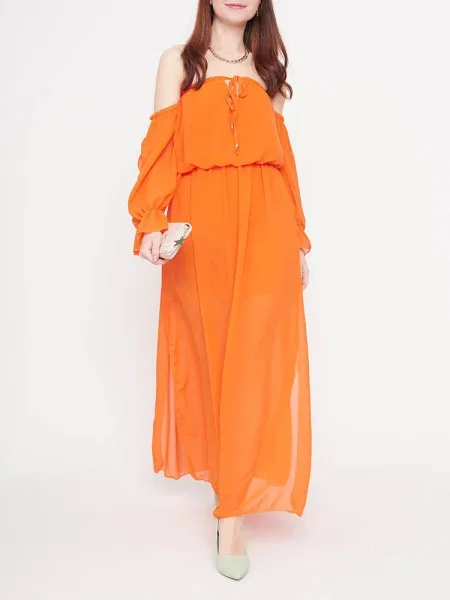 Rochie maxi Resti de costum portocaliu