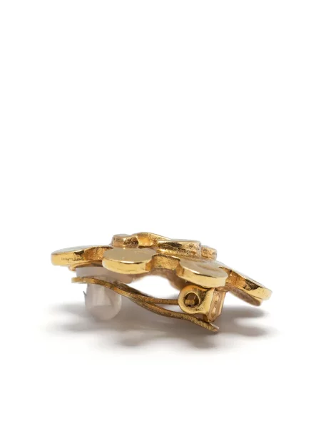 Květinové náušnice Chanel Pre-owned zlaté
