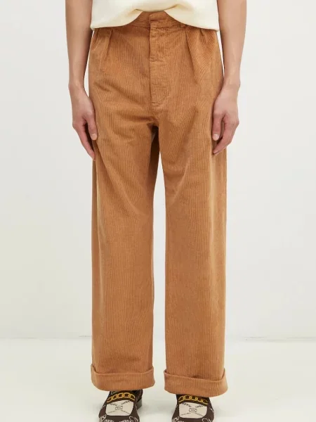 Κοτλέ παντελόνι Wood Wood Lawrence Trousers καφέ