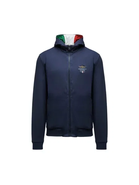 Aeronautica Militare bluza rozpinana z kapturem z niebieska
