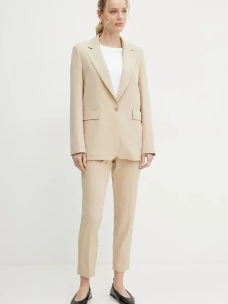 Штани Fracomina облягаючі середня посадка бежевий