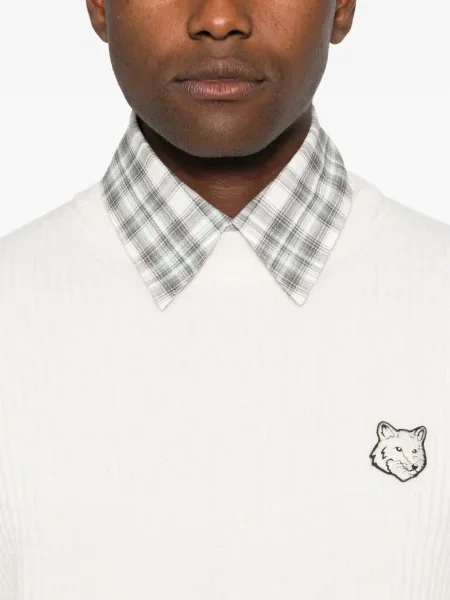 Pulover Maison Kitsune alb