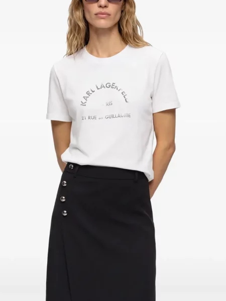 Kamínky tričko Karl Lagerfeld bílé
