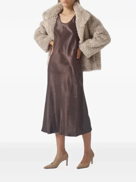 Rochie midi Max Mara din satin maro