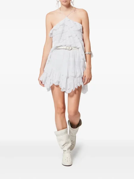 Top Marant Etoile cu volane alb