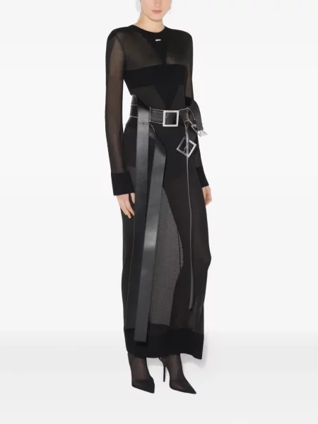 Rochie maxi Jean Paul Gaultier tricotate lungă de costum negru