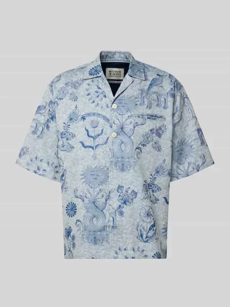 Koszula casualowa o kroju regular fit z brustaszą Scotch & Soda granatowa