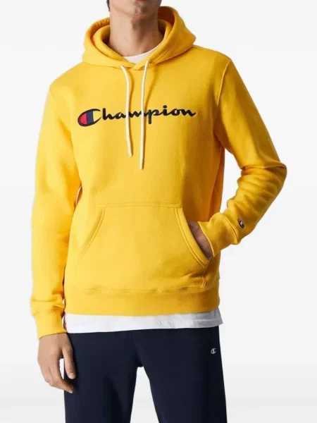 Hanorac cu glugă Champion cu autograf galben