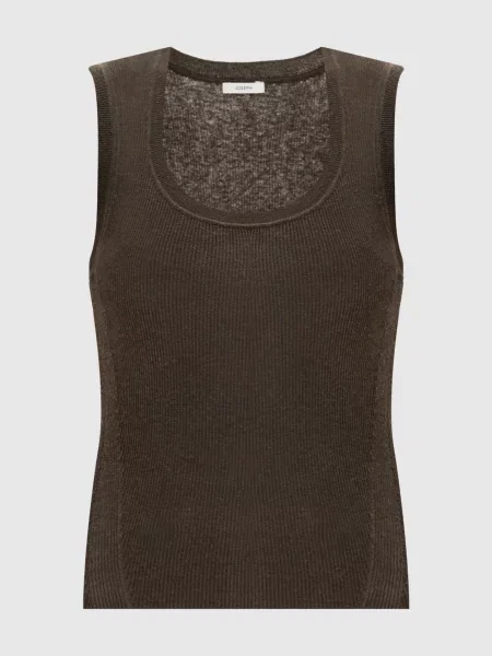 Топ Alaou кольору хакі з льоном в рубчик Joseph