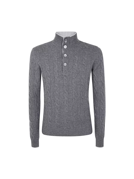 Sweter Barba Napoli wełniany szary