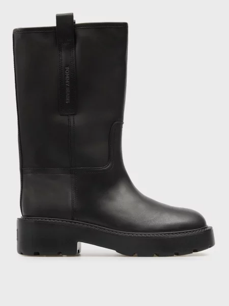 Шкіряні чоботи Tommy Jeans чорні