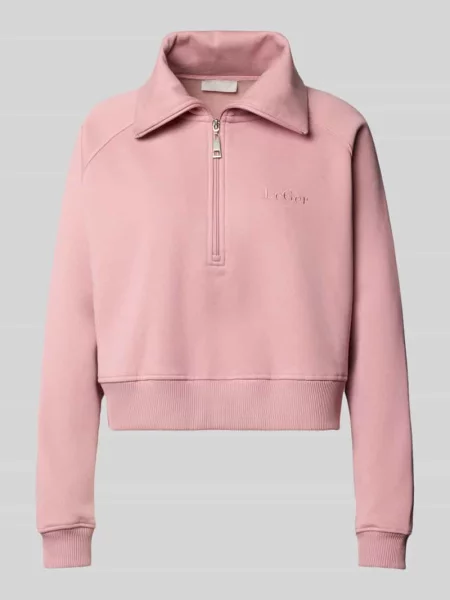 Sweter o kroju regular fit z zamkiem błyskawicznym model ‘Meret’ Leger