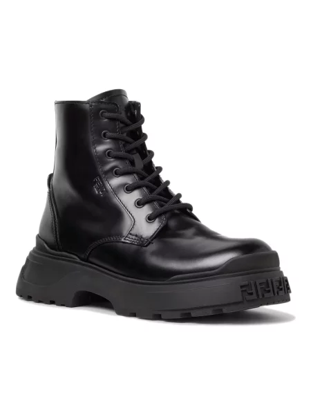 Botki Fendi skórzane czarne