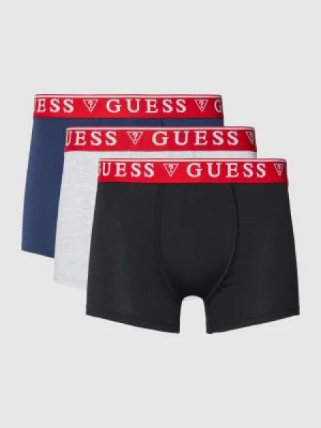 Obcisłe bokserki z elastycznym pasem w zestawie 3 szt. model ‘BRIAN HERO’ Guess szare