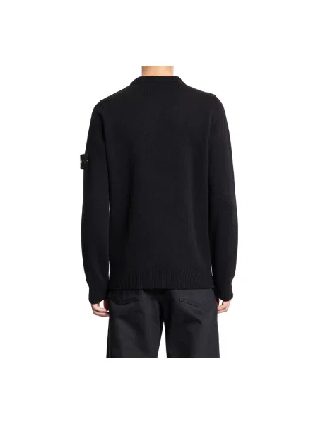 Sweter Stone Island wełniany z kamieniami czarny