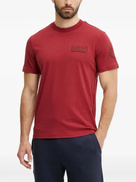 Tricou Napapijri cu decolteu rotund cu autograf roșu