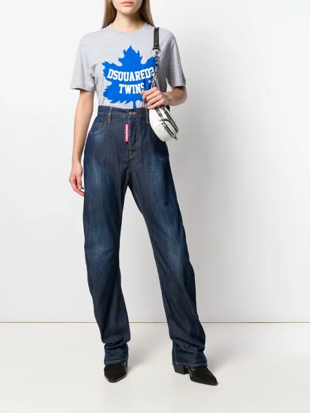 Tricou Dsquared2 cu autograf gri