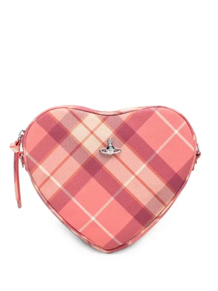 Geanta crossbody Vivienne Westwood cu motiv cu inimi roz