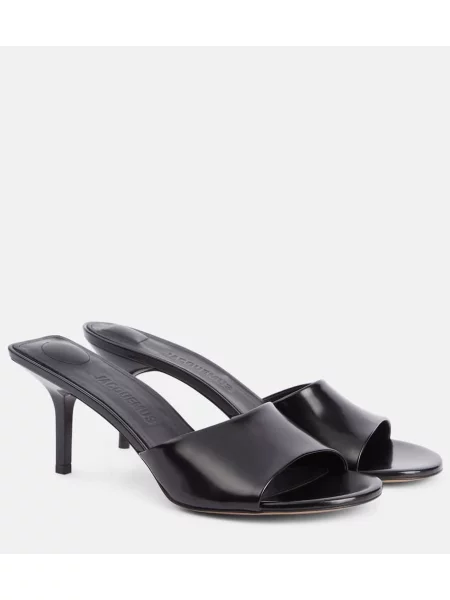 Papuci tip mules Jacquemus din piele negru