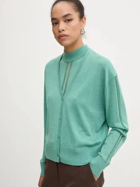 IRO cardigan de mătase light verde