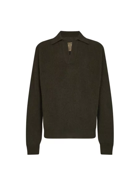 Sweter Uma Wang z dekoltem w serek zielony
