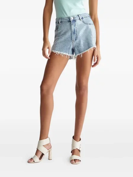 Szorty jeansowe Liu Jo z cekinami niebieskie