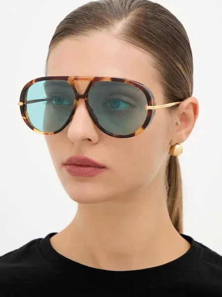 Bottega Veneta ochelari de soare aviator pentru femei maro
