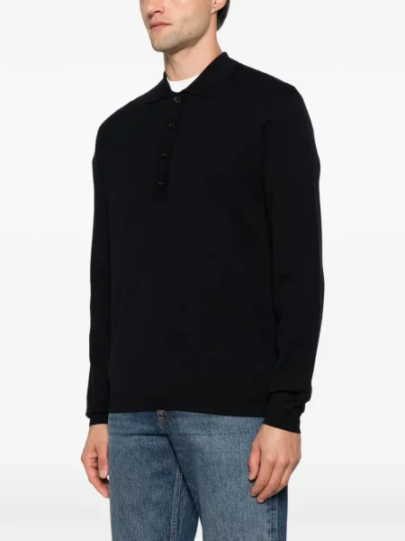Lung tricou polo Low Brand negru