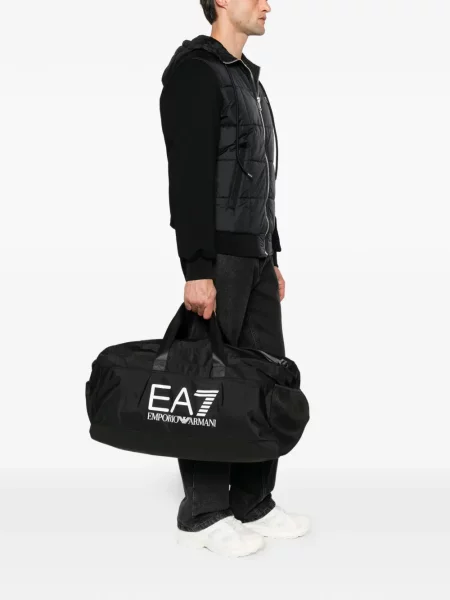 Geantă Ea7 Emporio Armani cu imagine negru
