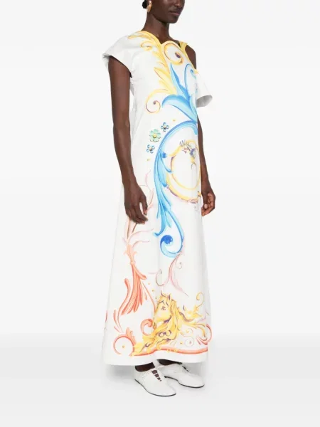 Rochie maxi Moschino cu imagine alb