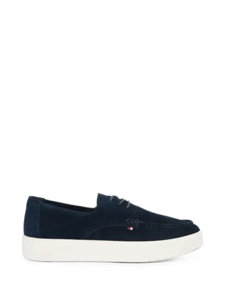 Sneakerși Tommy Hilfiger din piele de căprioară albastru