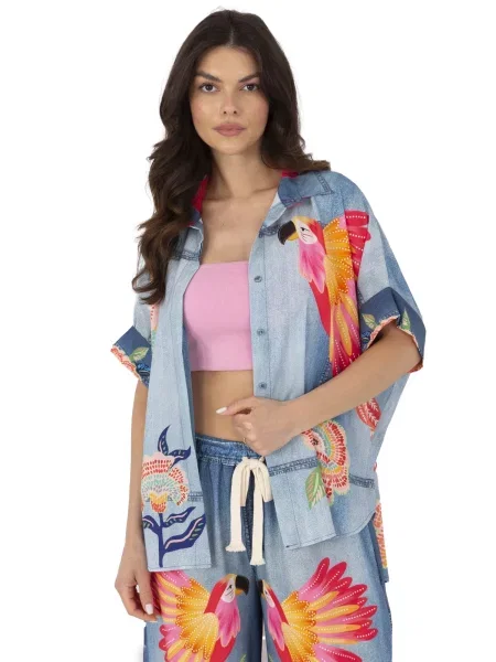 Cămașă Italy Moda albastru