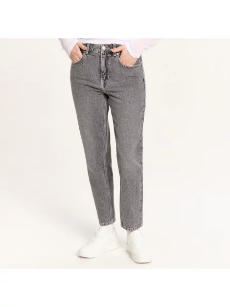 Джинсы мом Cropp серые